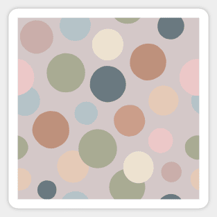 Retro chic polka dots neutral colors pattern Sticker